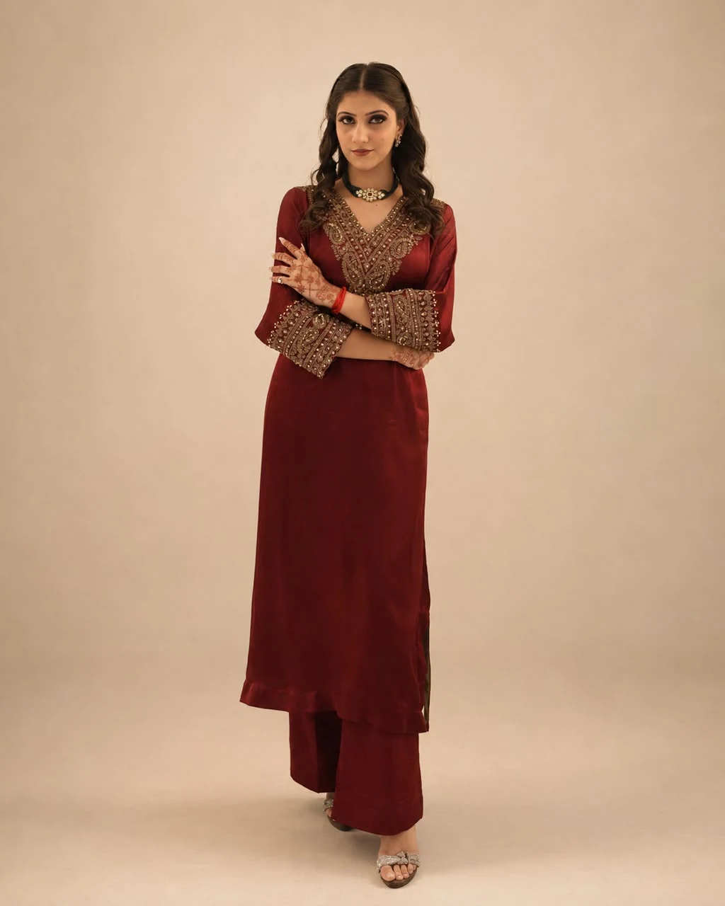 Maroon KIA’S kaftan set